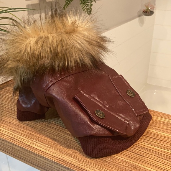 Zamac Other - 🐶2/$25 ZAMAC Dog Faux leather winter coat Small